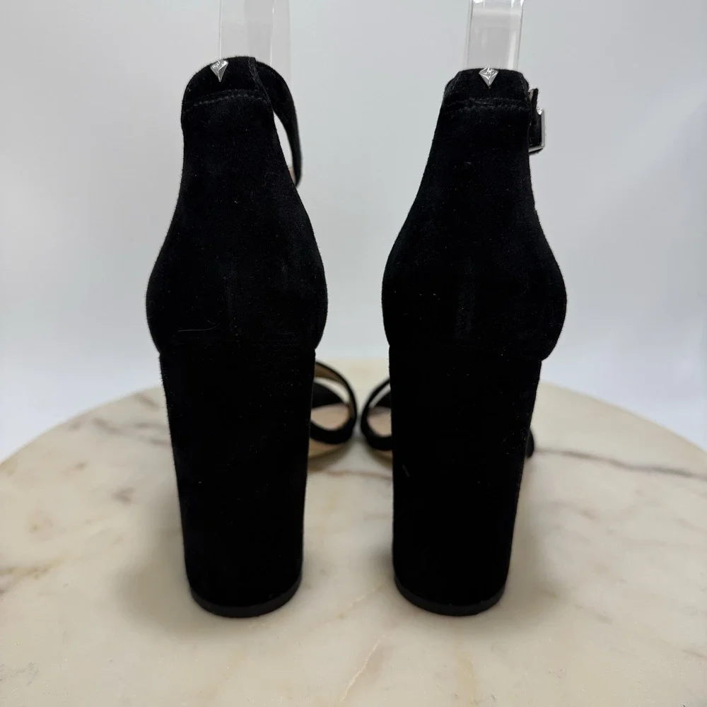 Sam Edelman Yaro Block Heel Sandal Black Suede, Size 6M